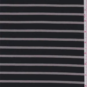 1 YD PC-Black/Tan Stripe Jersey Knit Fabric