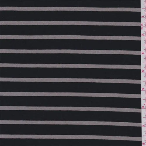 1 YD PC-Black/Tan Stripe Jersey Knit Fabric