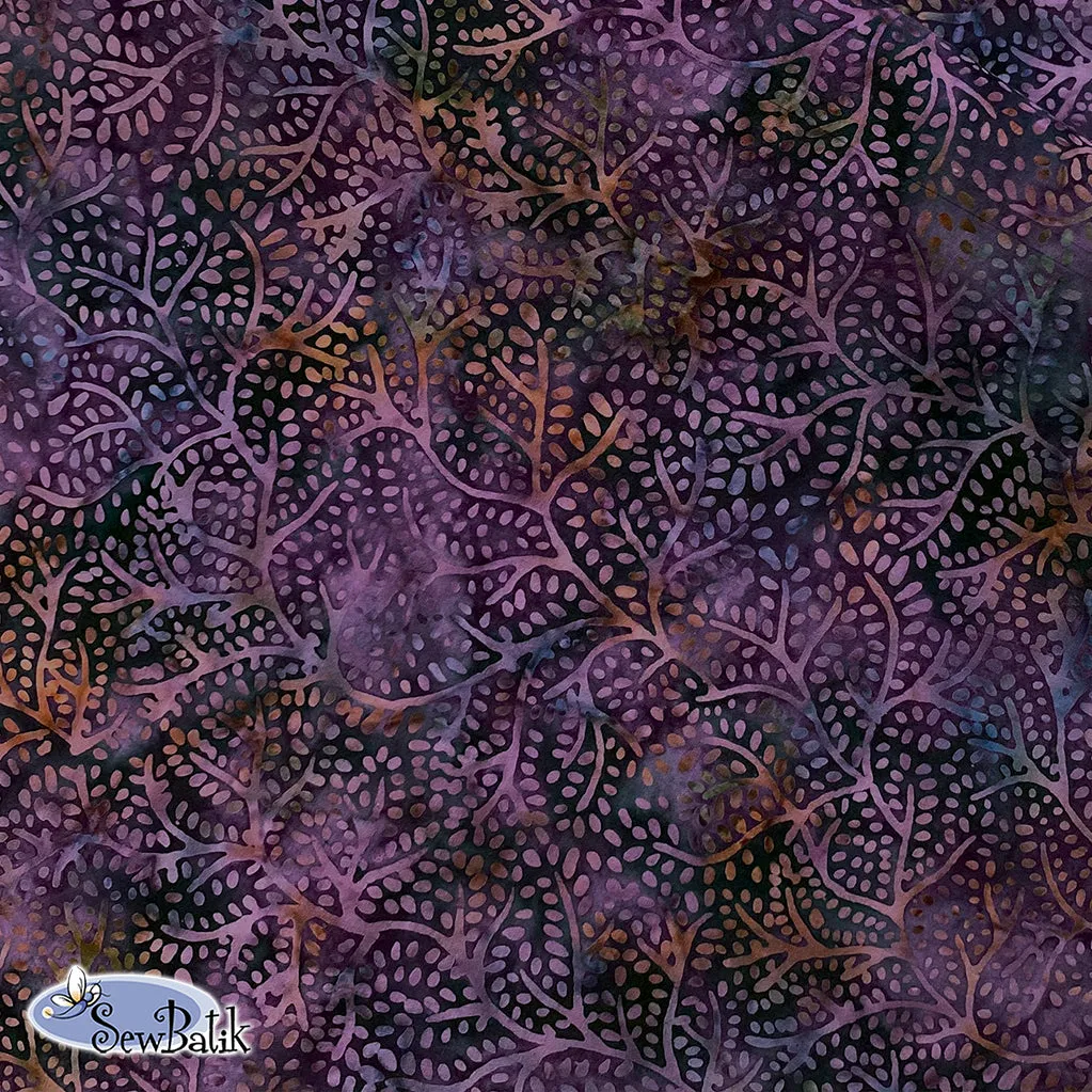 112" Wide Batik - Sacred Branch - Passionate Purple