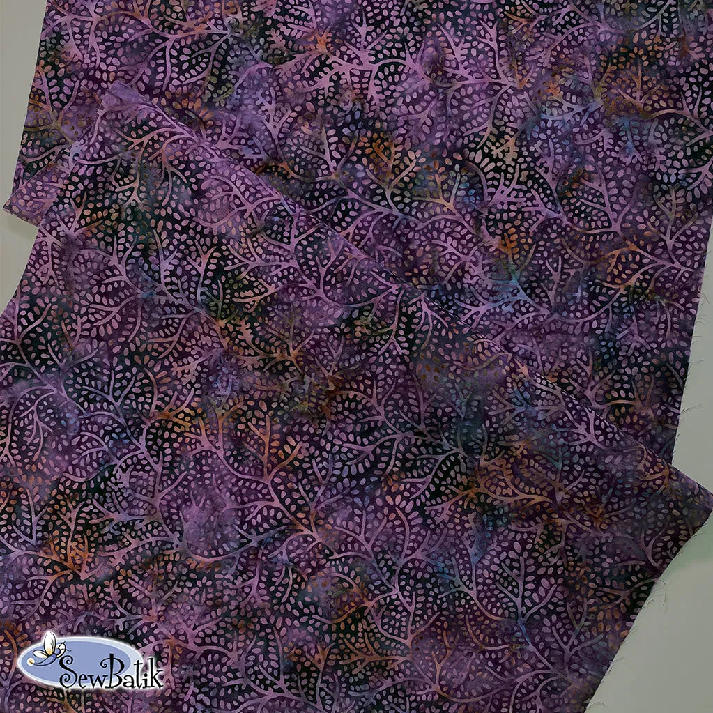 112" Wide Batik - Sacred Branch - Passionate Purple