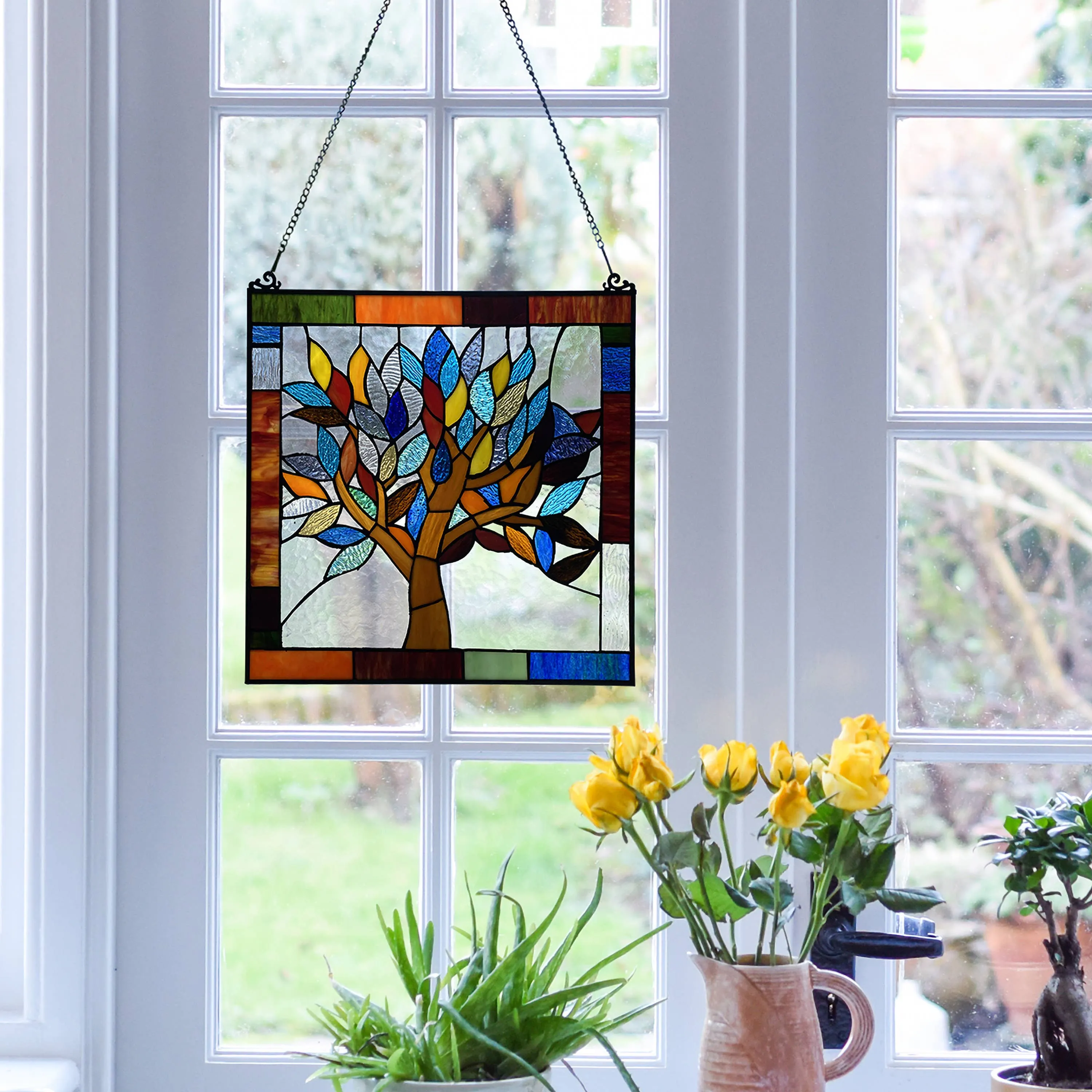 18"H Marely Multicolor Mystical Tree Window Panel