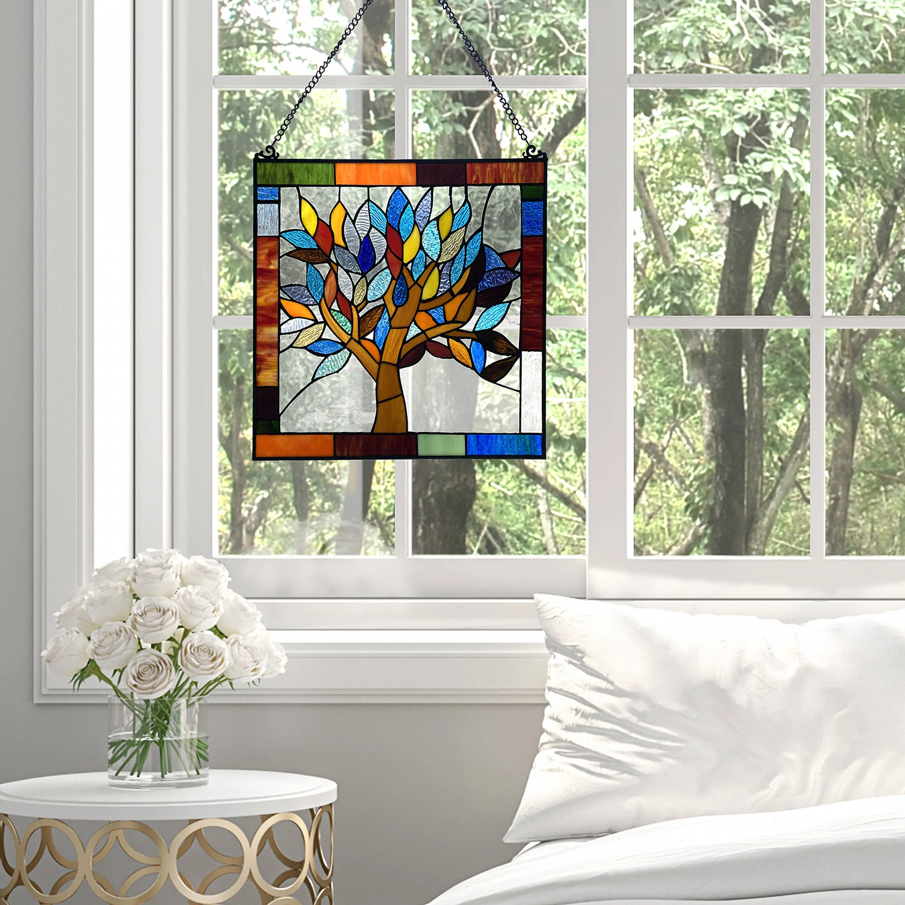 18"H Marely Multicolor Mystical Tree Window Panel