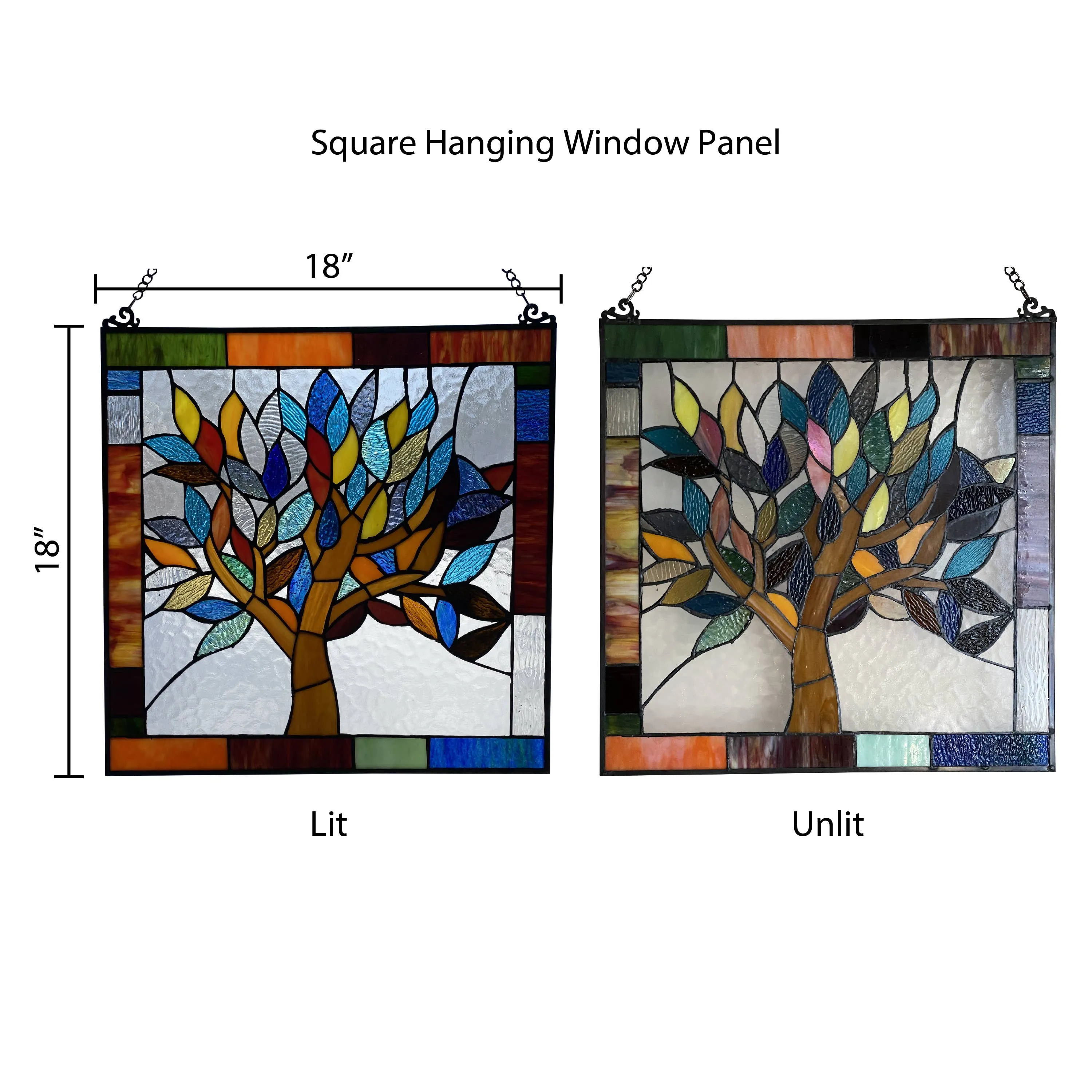 18"H Marely Multicolor Mystical Tree Window Panel