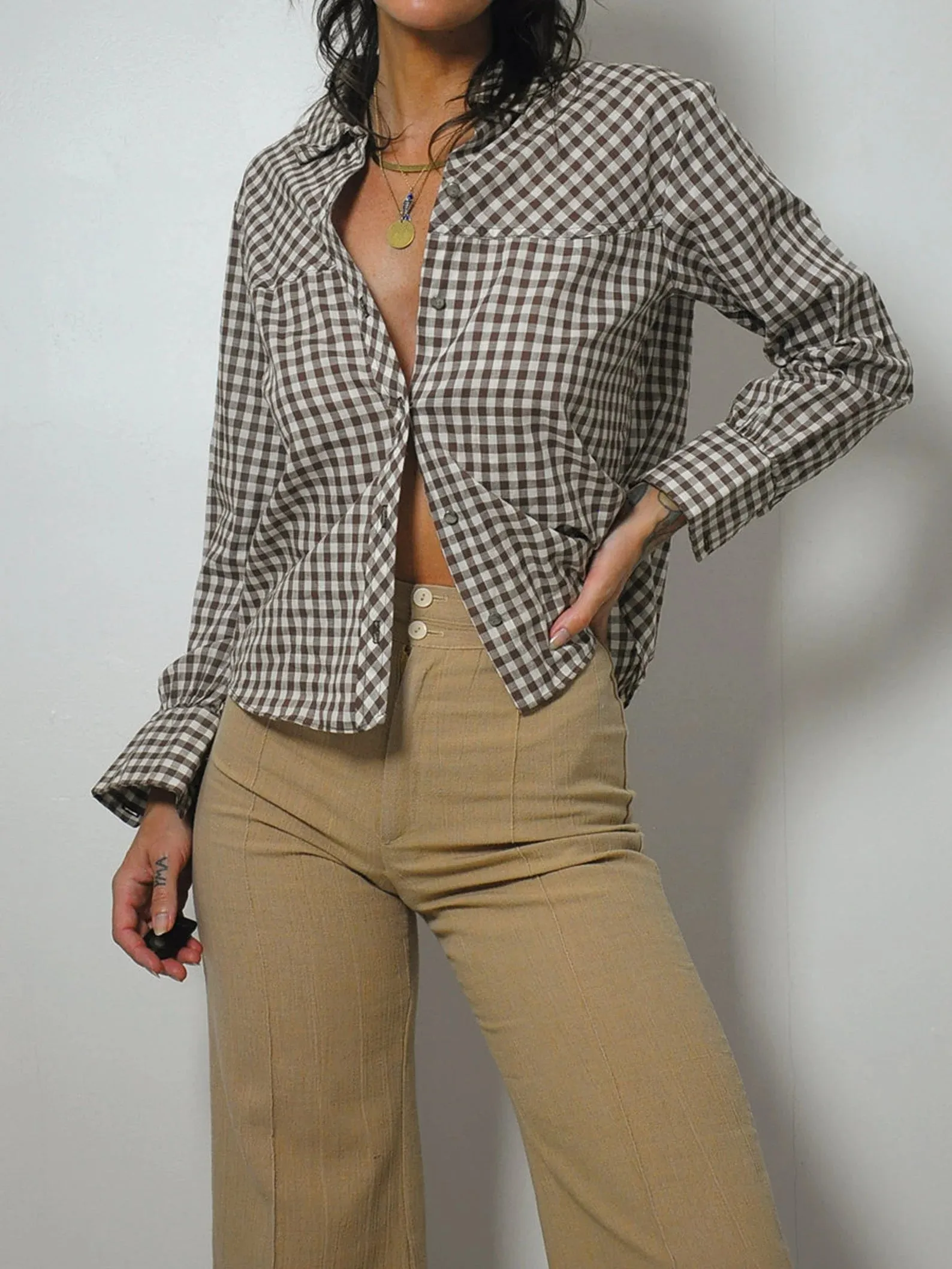 1970's Thin Coco Gingham Shirt