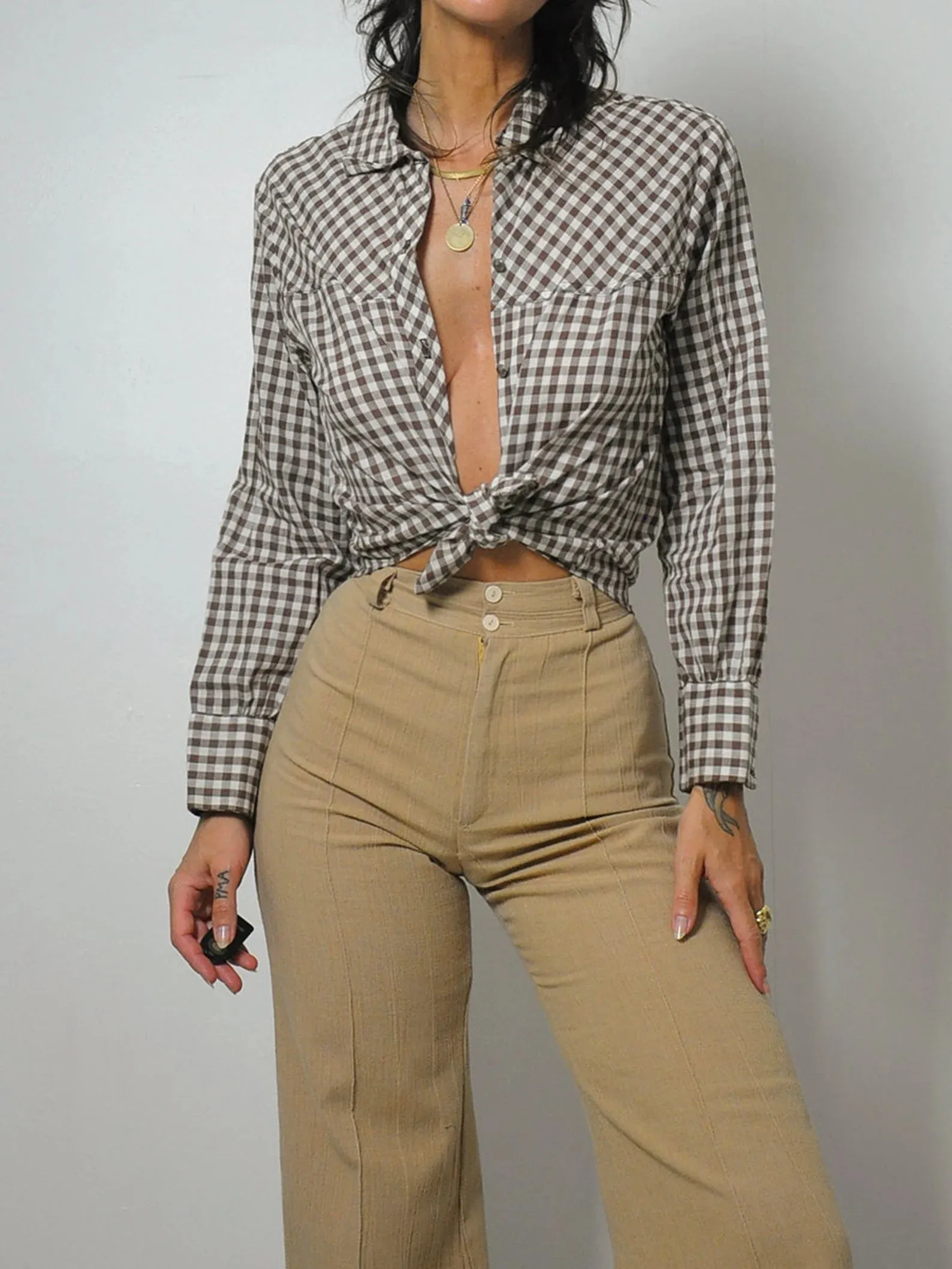 1970's Thin Coco Gingham Shirt