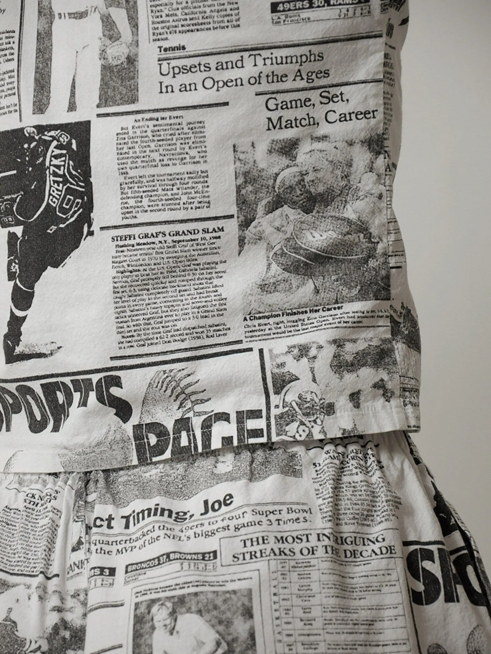 1980's Newspaper Print 2 Piece Set