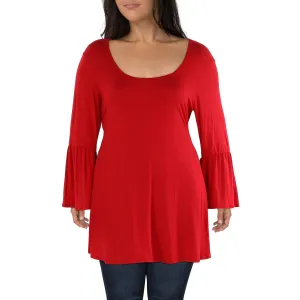 24seven Comfort Apparel Womens Plus Jersey Pullover Tunic Top