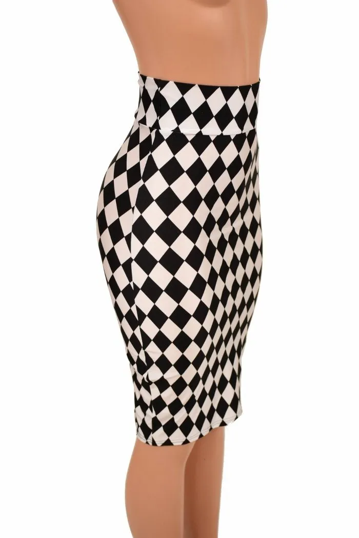 27" Diamond Print Pencil Skirt