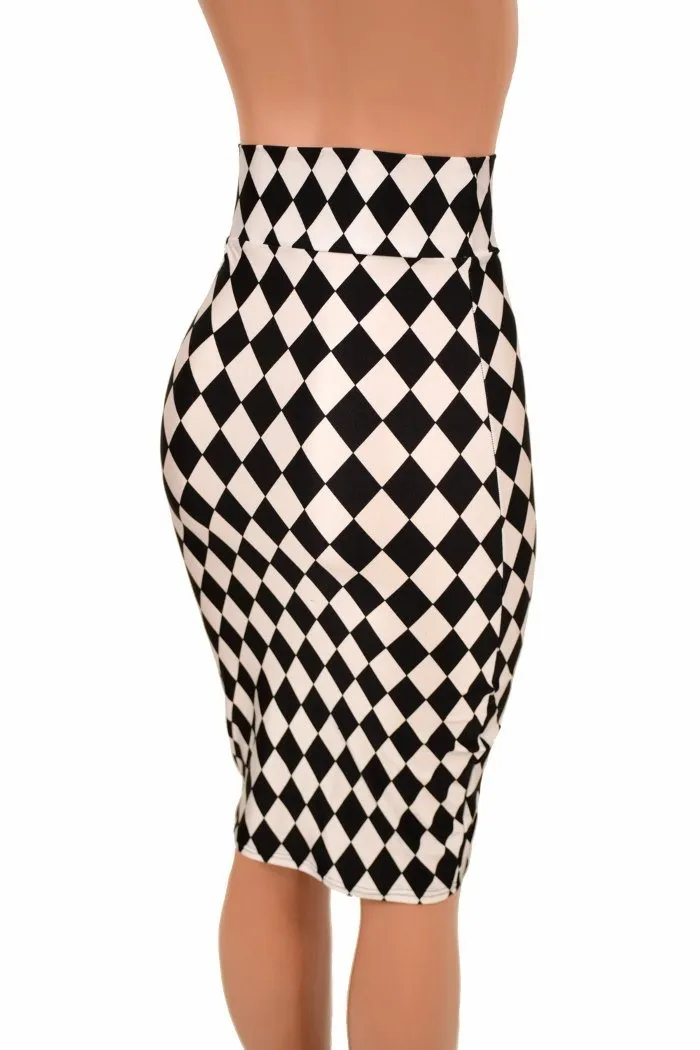 27" Diamond Print Pencil Skirt