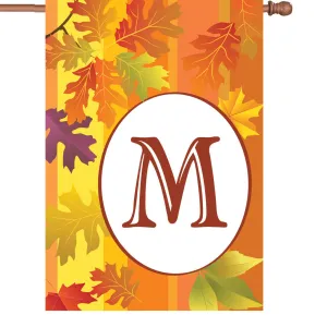 28 in. Fall Monogram Flag - M