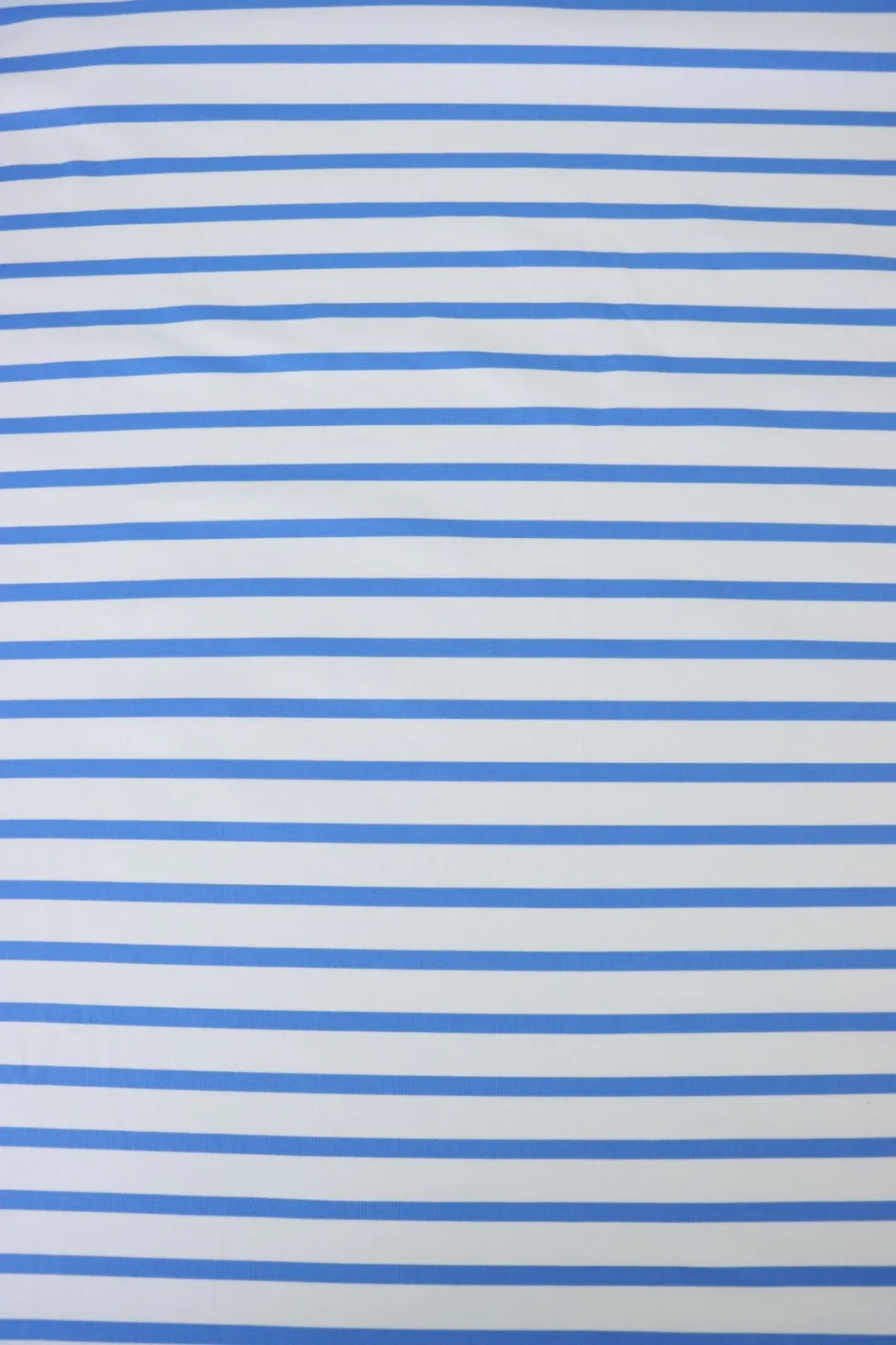 33IN REMNANT; French Blue & White Stripe Matte Nylon Spandex Tricot | Designer Deadstock