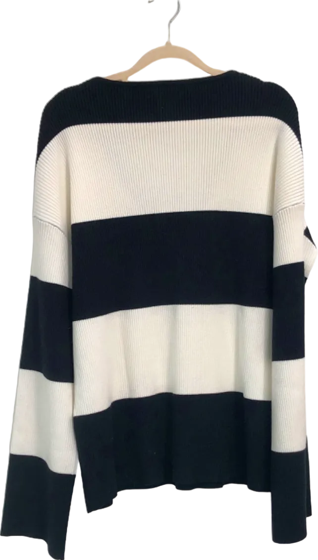 4th   Reckless Black and White Stripe Jumper UK 8