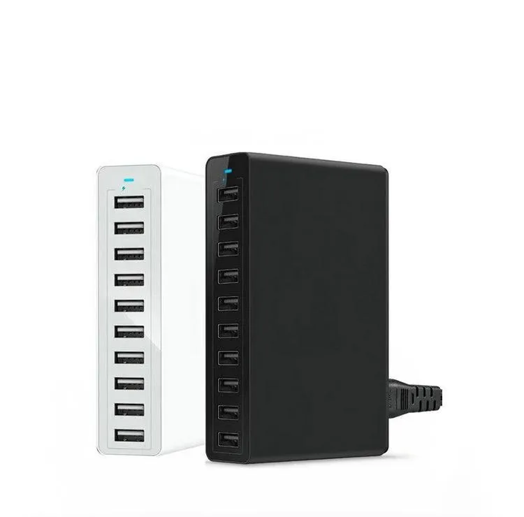 50W Multi-Port 10 USB Smart Phone Charger