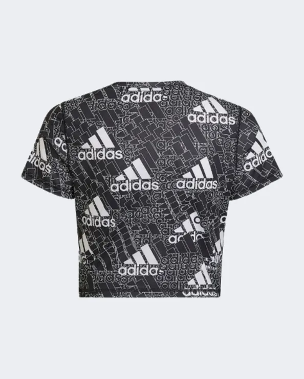 Adidas Aeroready Designed To Move Girls Sportswear T-Shirt Black/White Hm4463