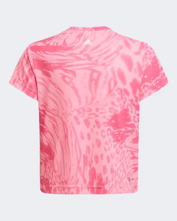 Adidas Aeroready Sport Icons Animal Girls Training T-Shirt Pink Hl2439