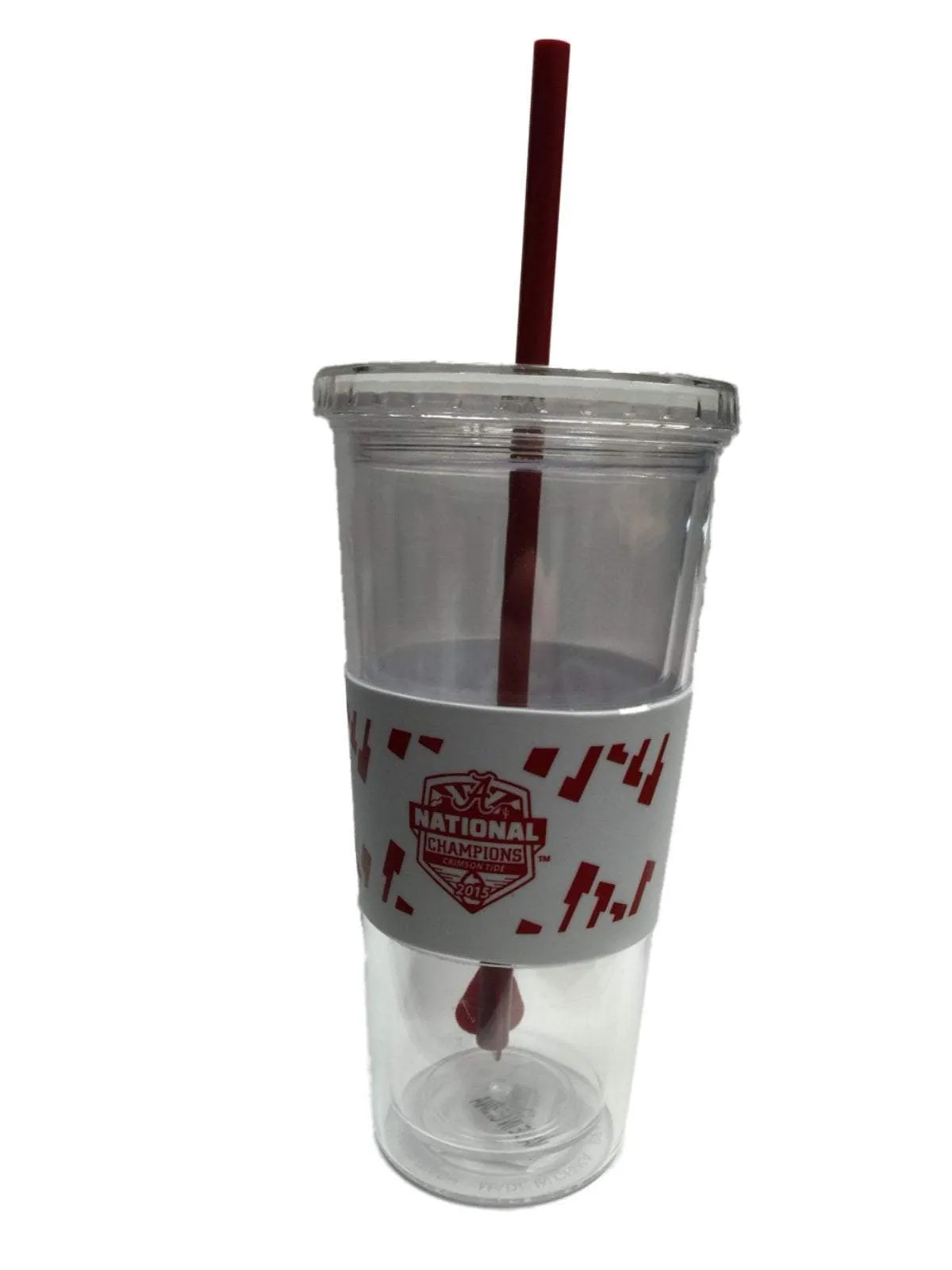 Alabama Crimson Tide 2015 National Champions 22oz Clear Tumbler with Straw