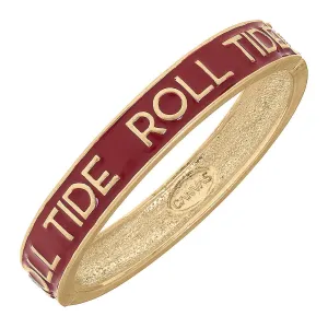 ALABAMA CRIMSON TIDE ENAMEL HINGE BANGLE IN CRIMSON