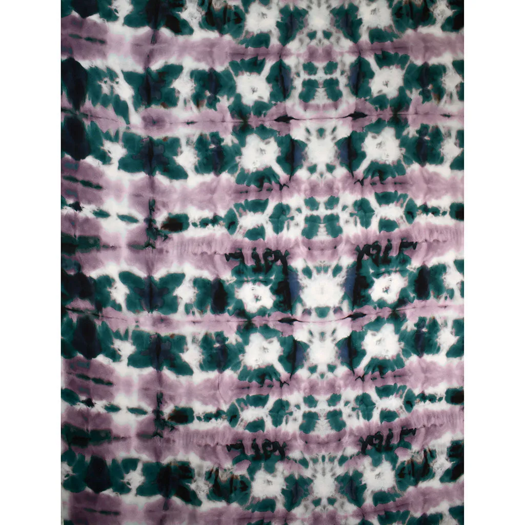 Atelier Jupe Abstract Tie Dye Print Rayon Lilac/Jade