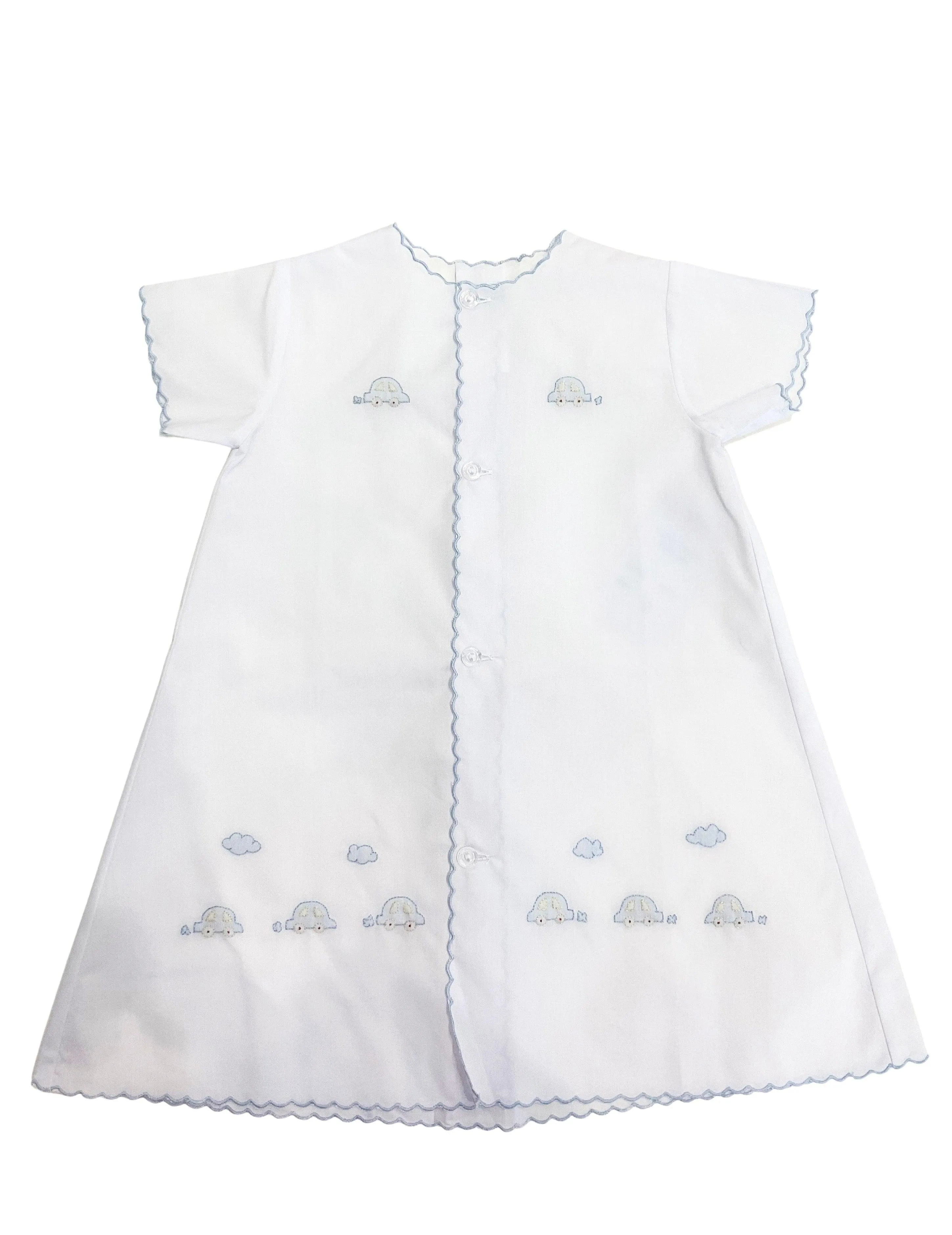 Auraluz Cars Daygown with Blue Scalloped Trim