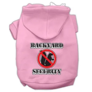 Backyard Security Screen Print Pet Hoodies Light Pink Size Xs (8)