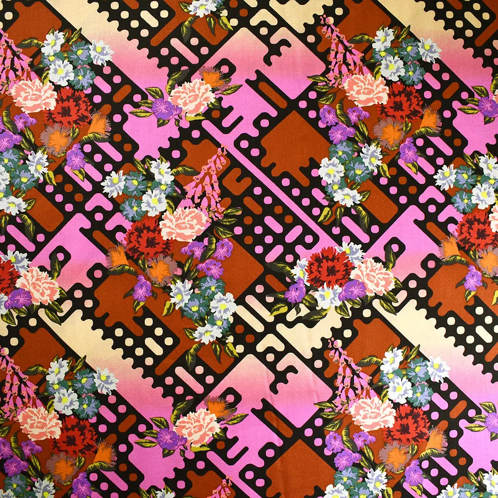 Balmoral Floral Geometric Cotton Pink/Rust