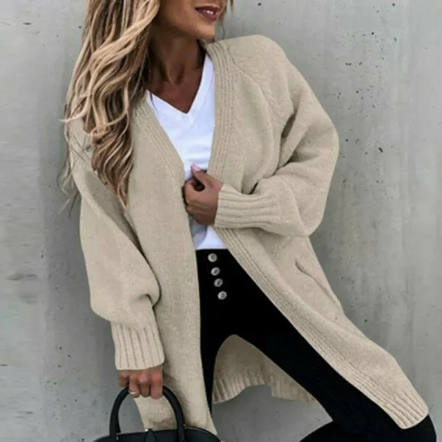 BerryBetty - Casual Loose Solid Cardigan