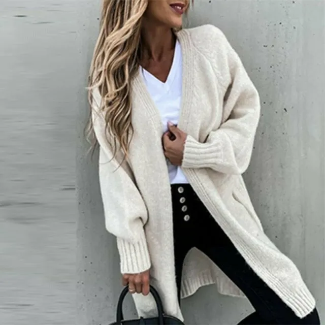 BerryBetty - Casual Loose Solid Cardigan