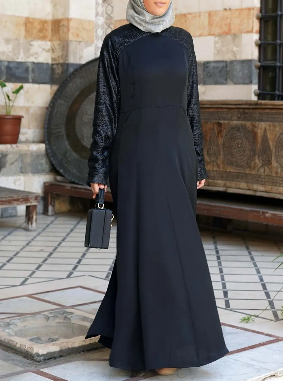 Black Sequin Abaya Gown