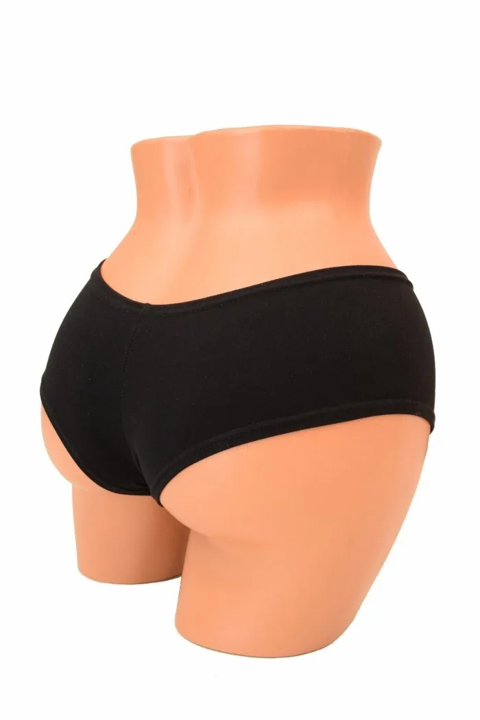 Black Soft Knit Cheeky Booty Shorts