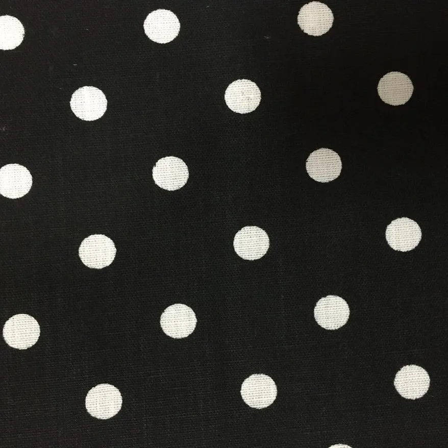 Black White Small Polka Dot Print Poly Cotton Fabric