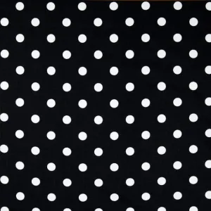 Black White Small Polka Dot Print Poly Cotton Fabric