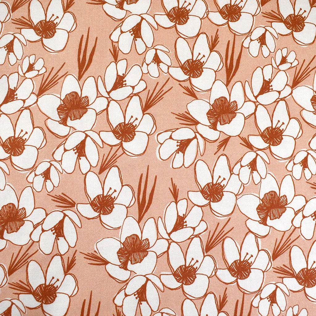 Blossom Tonal Flower Fields Digital Print Cotton Peach