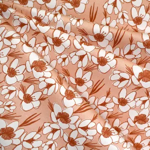 Blossom Tonal Flower Fields Digital Print Cotton Peach