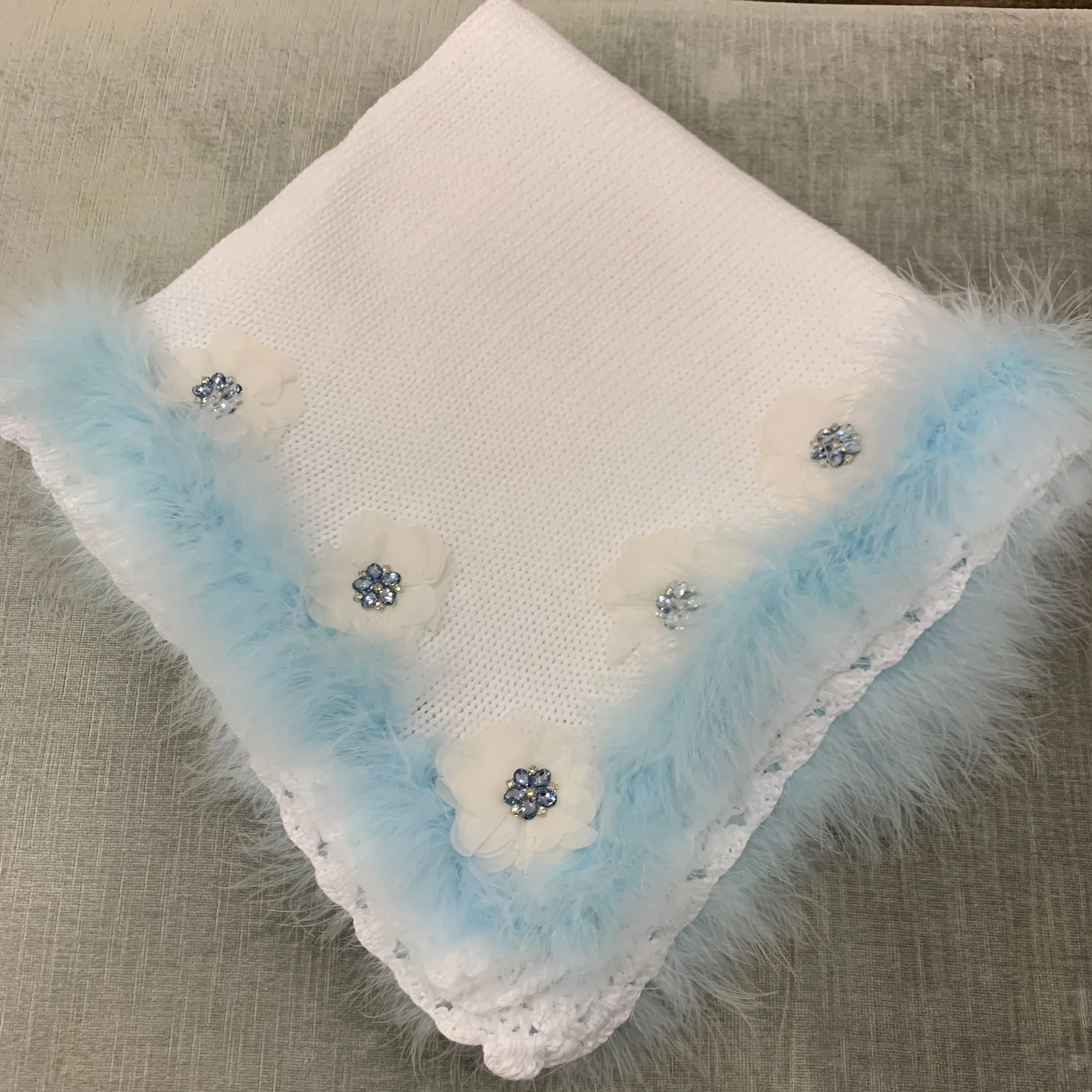 Blue Marabou Blanket