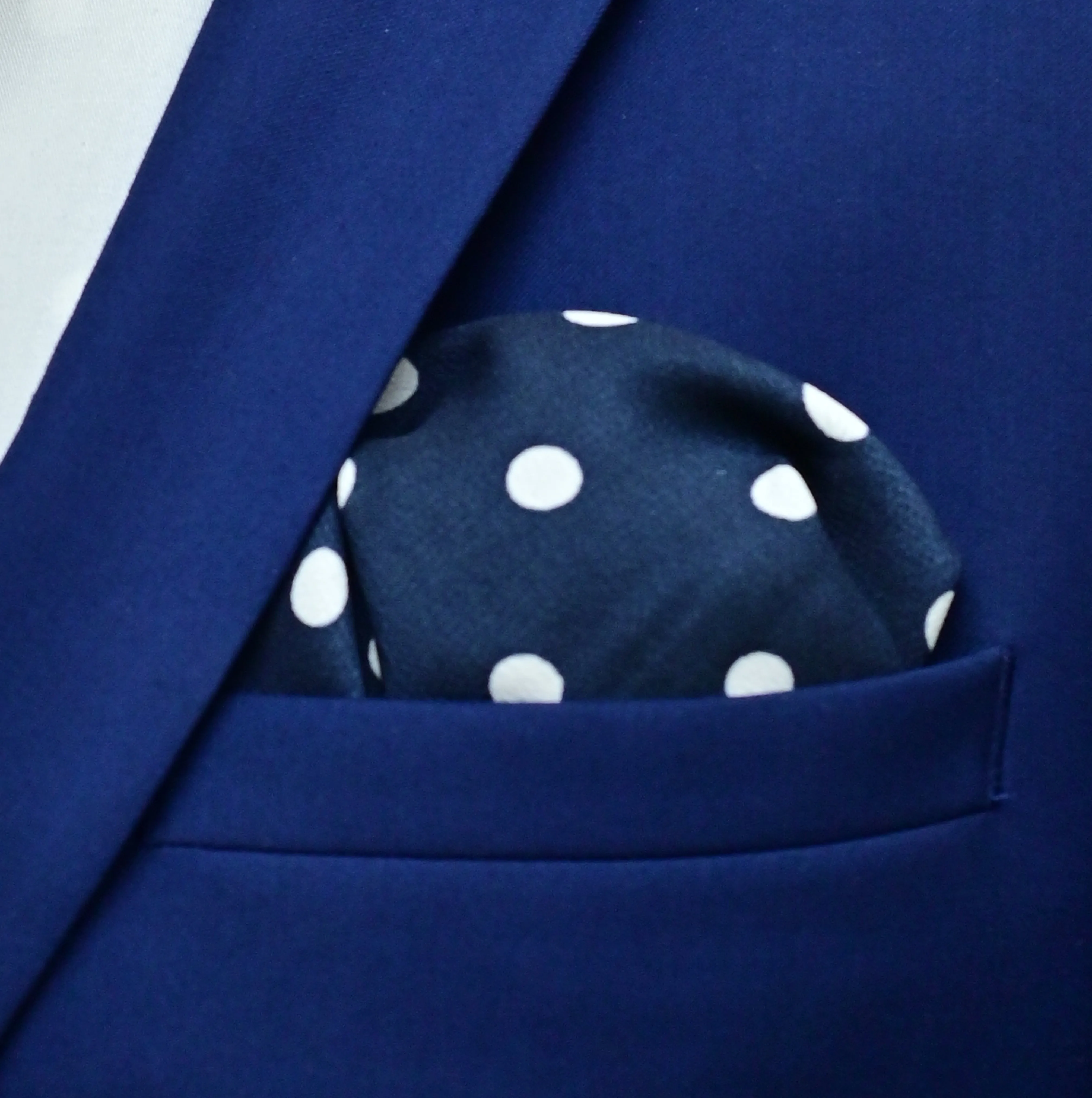 Blue Polka Drops - Silk Pocket Squares