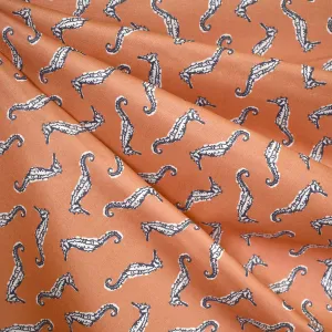 By the Sea Seahorses Organic Cotton Double Gauze Coral