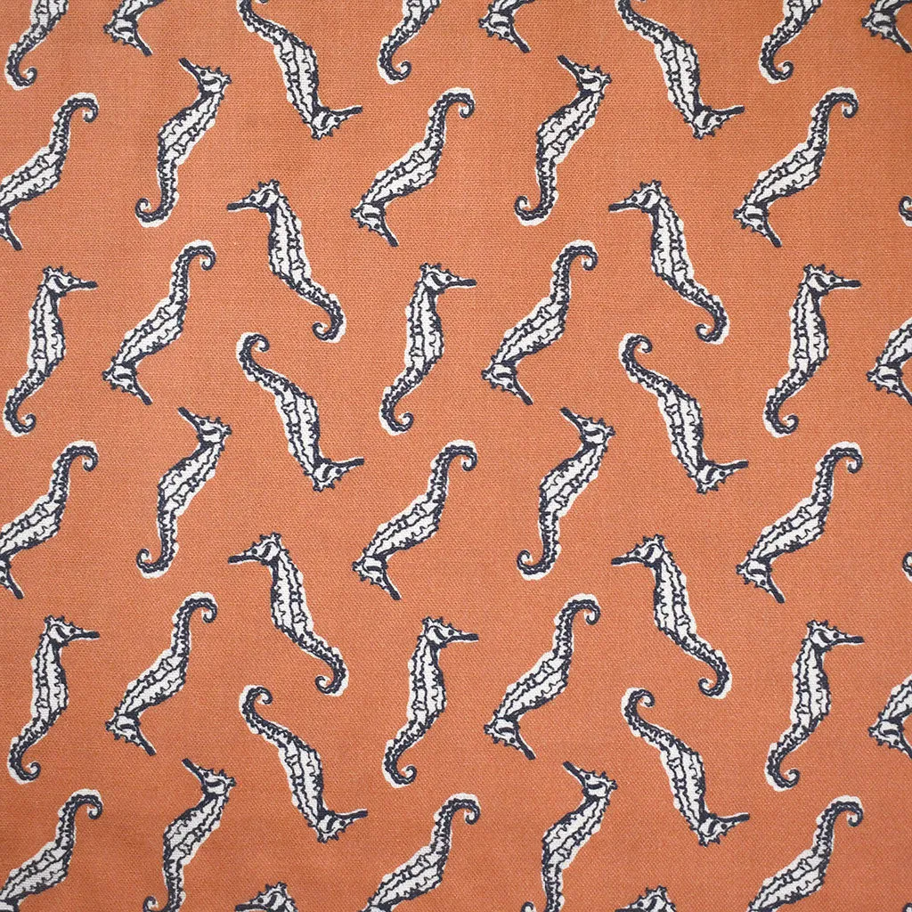 By the Sea Seahorses Organic Cotton Double Gauze Coral