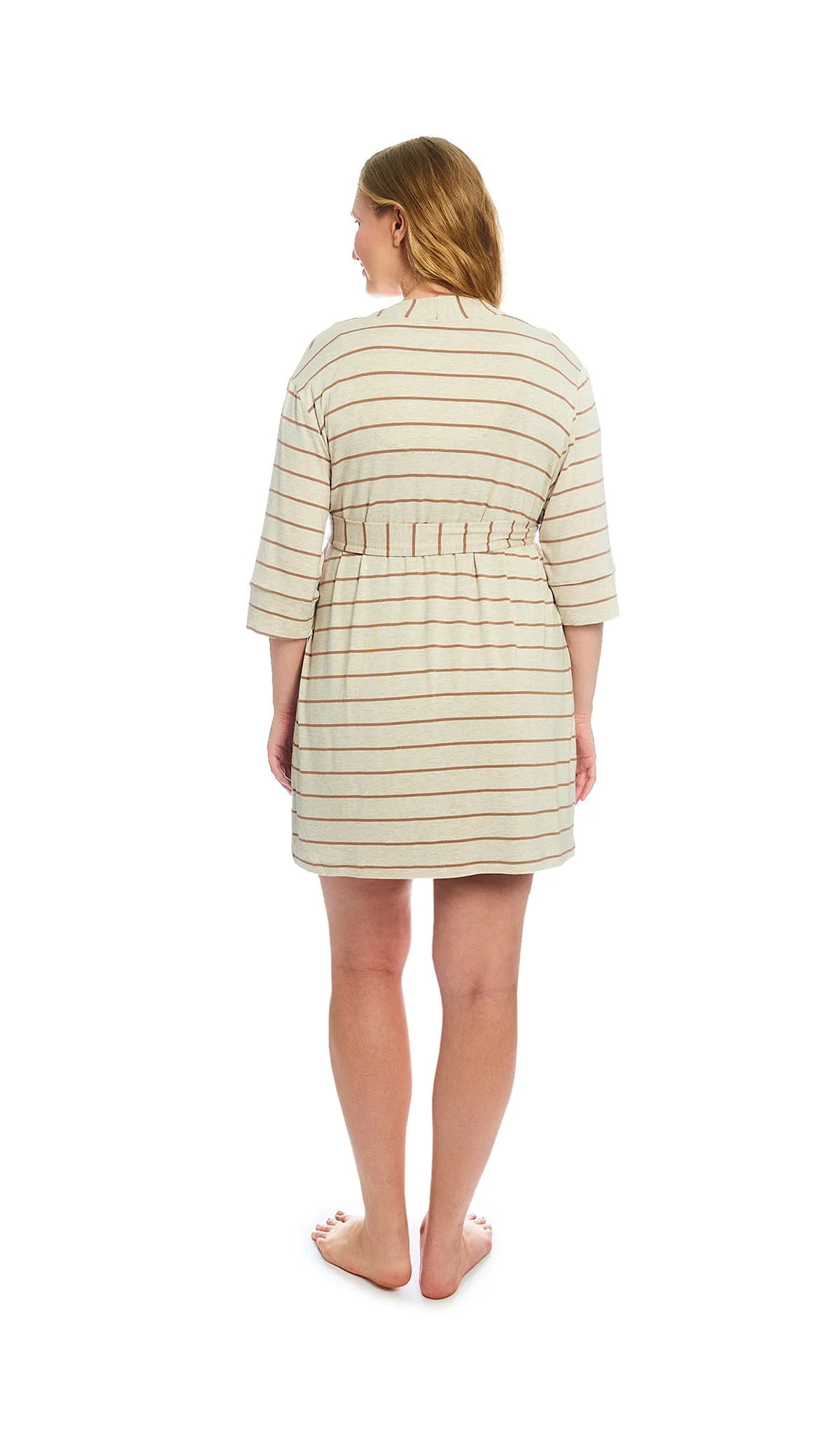 Carolyn Gown 4-Piece Mocha Stripe