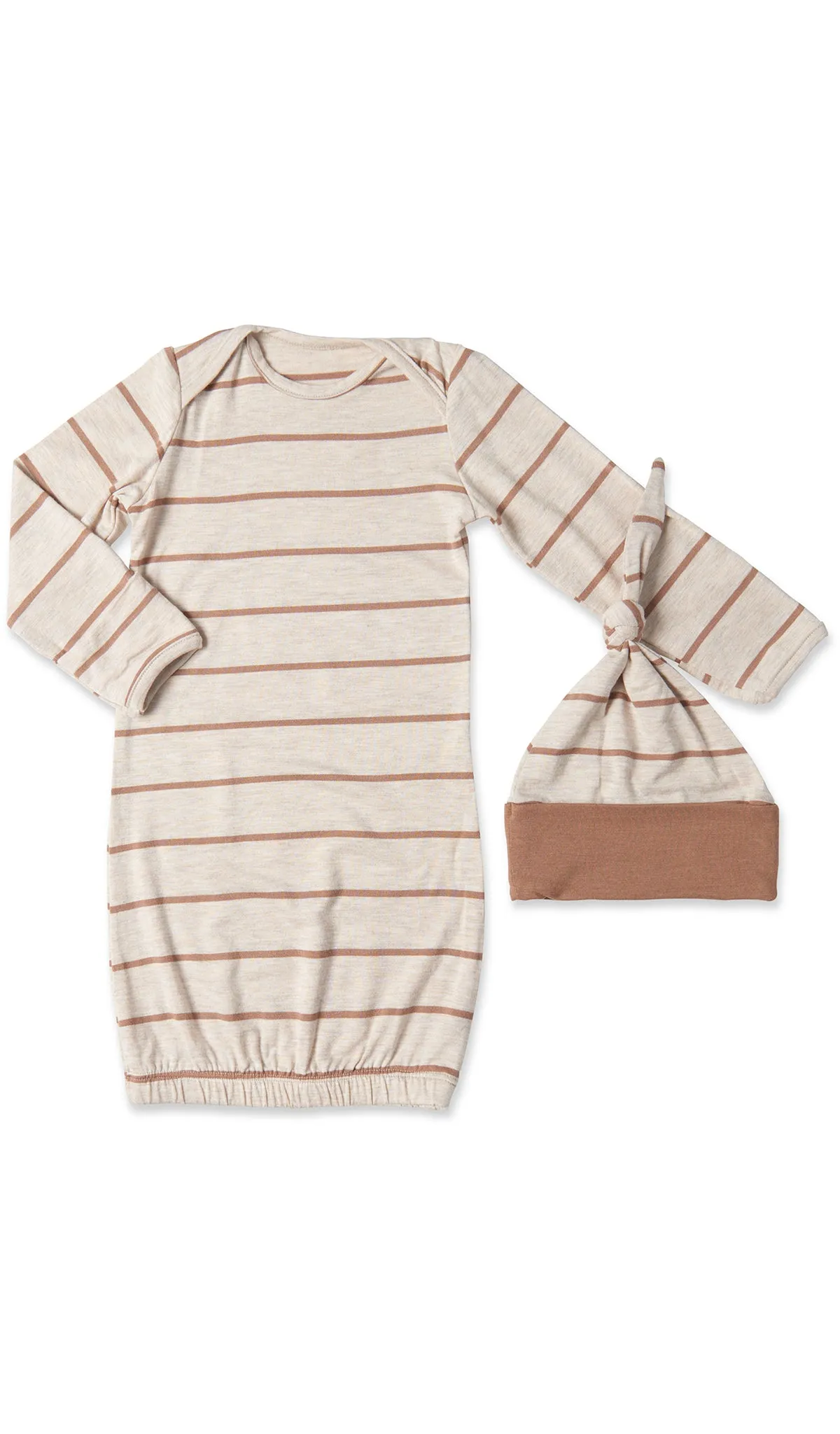 Carolyn Gown 4-Piece Mocha Stripe