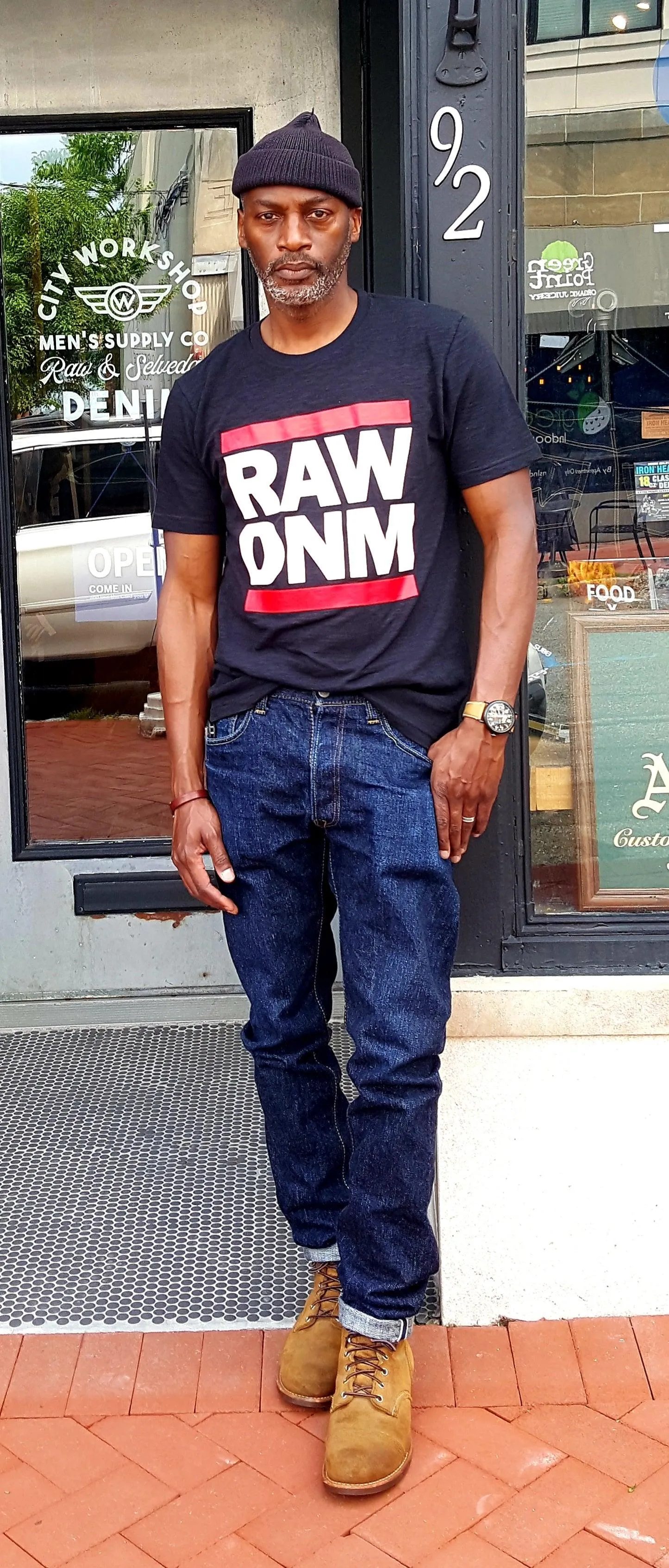 City Workshop "RAW DNM" Slub Tee in Black