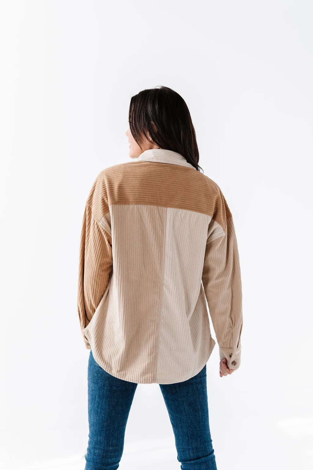 Colorblock Mix Jacket in Cream