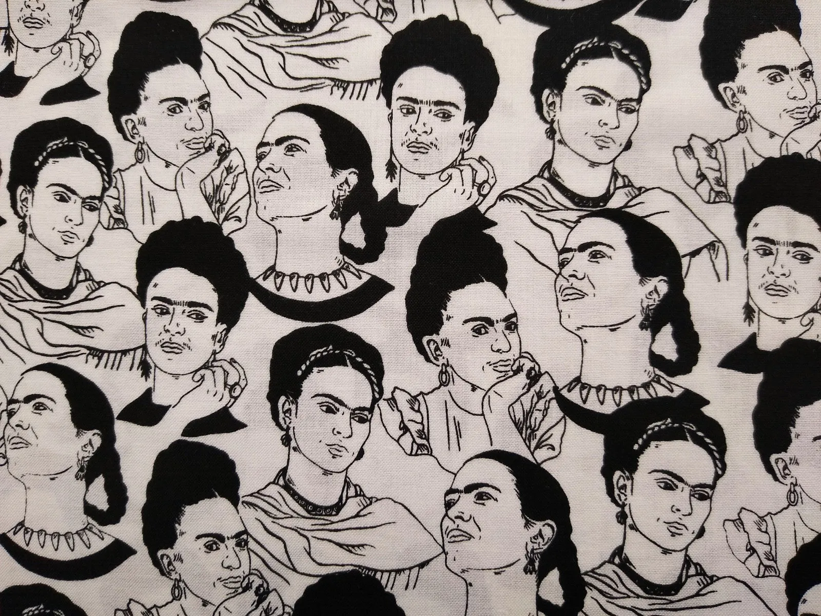 Cotton Print / Frida / Black White