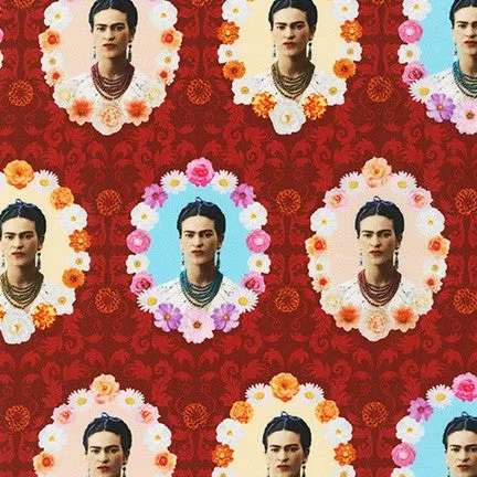 Cotton Print / Frida Wallpaper / Red