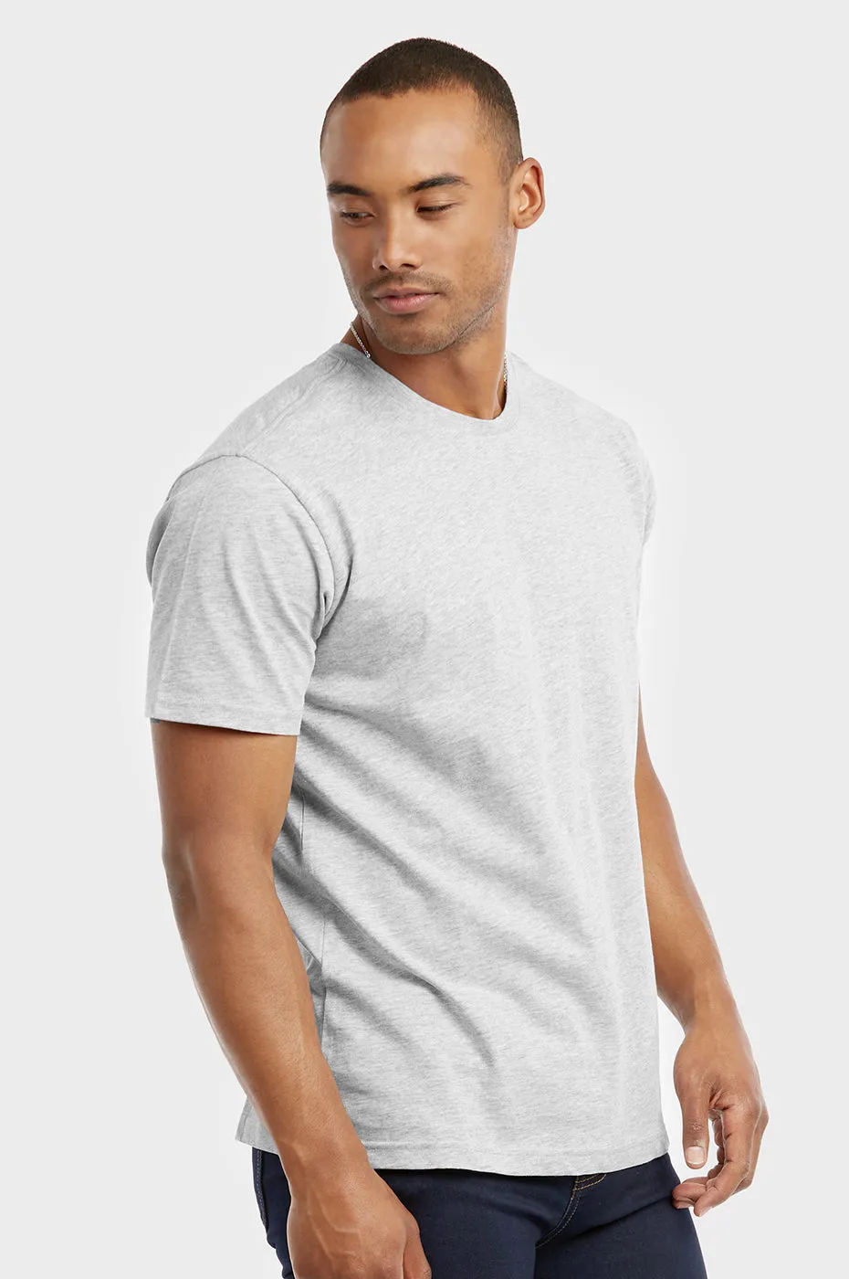 COTTONBELL MEN'S CREW NECK T-SHIRT (TR500C_GR-H)