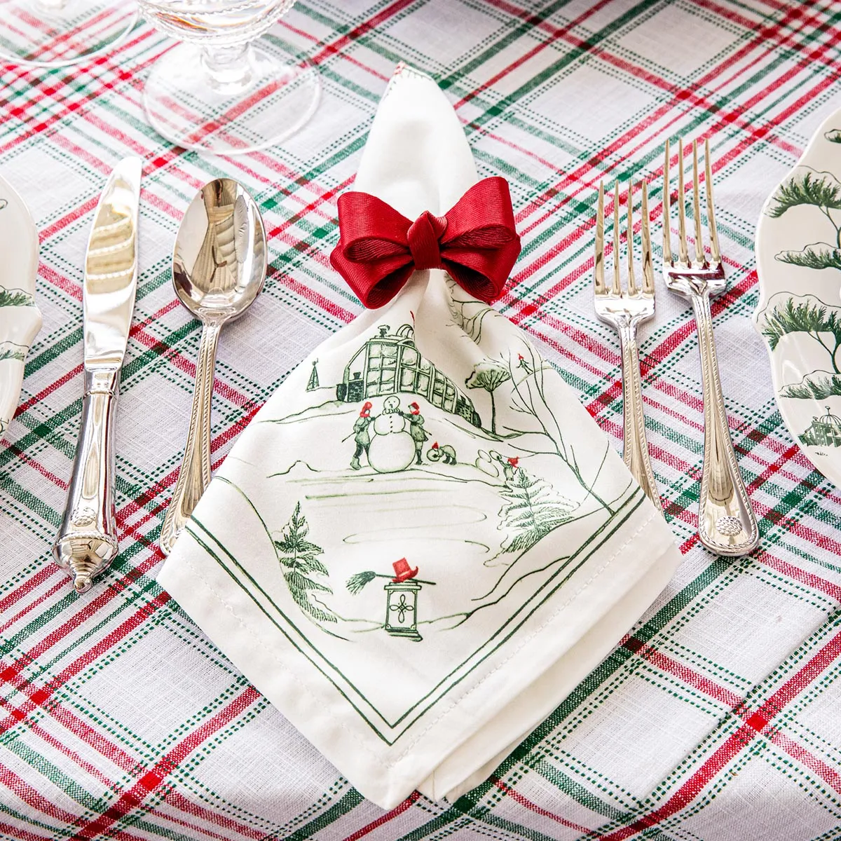 Country Estate Winter Frolic Napkin Set/4 - Evergreen