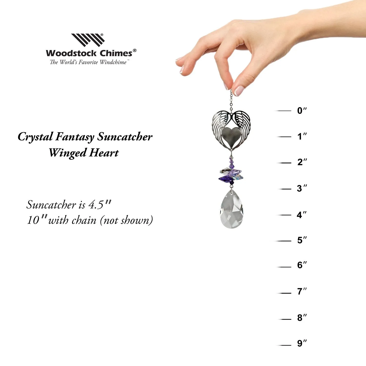 Crystal Fantasy Suncatcher - Winged Heart