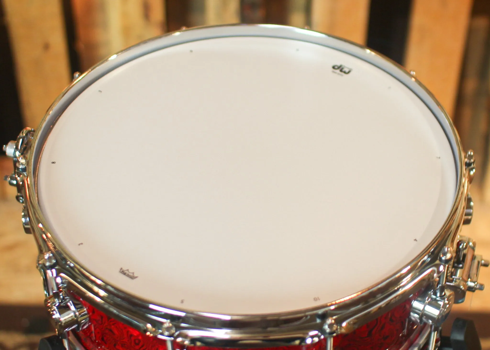 DW 5x14 Collector's Standard Maple Crimson Chaos Snare Drum - SO#1131908 - #4