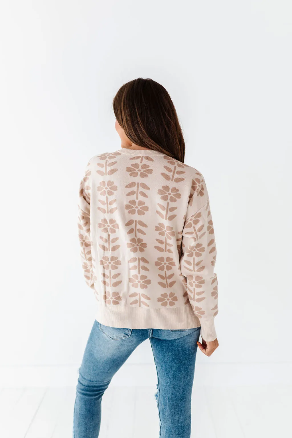 Elowyn Jacquard Sweater - Size Large Left