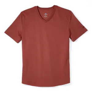 Everyday Tee with V-Neck in Crimson