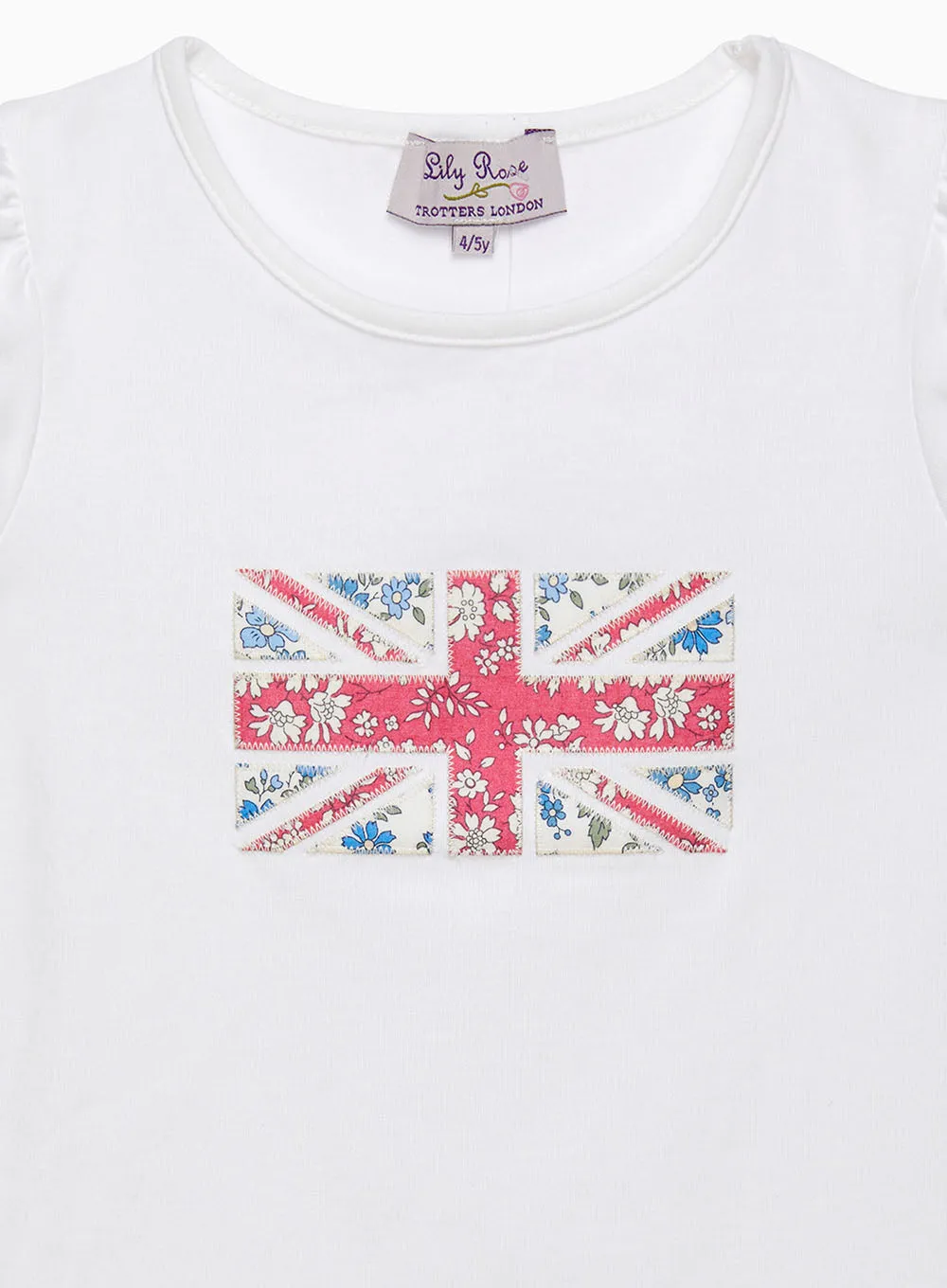 Floral Flag Appliqué T-Shirt